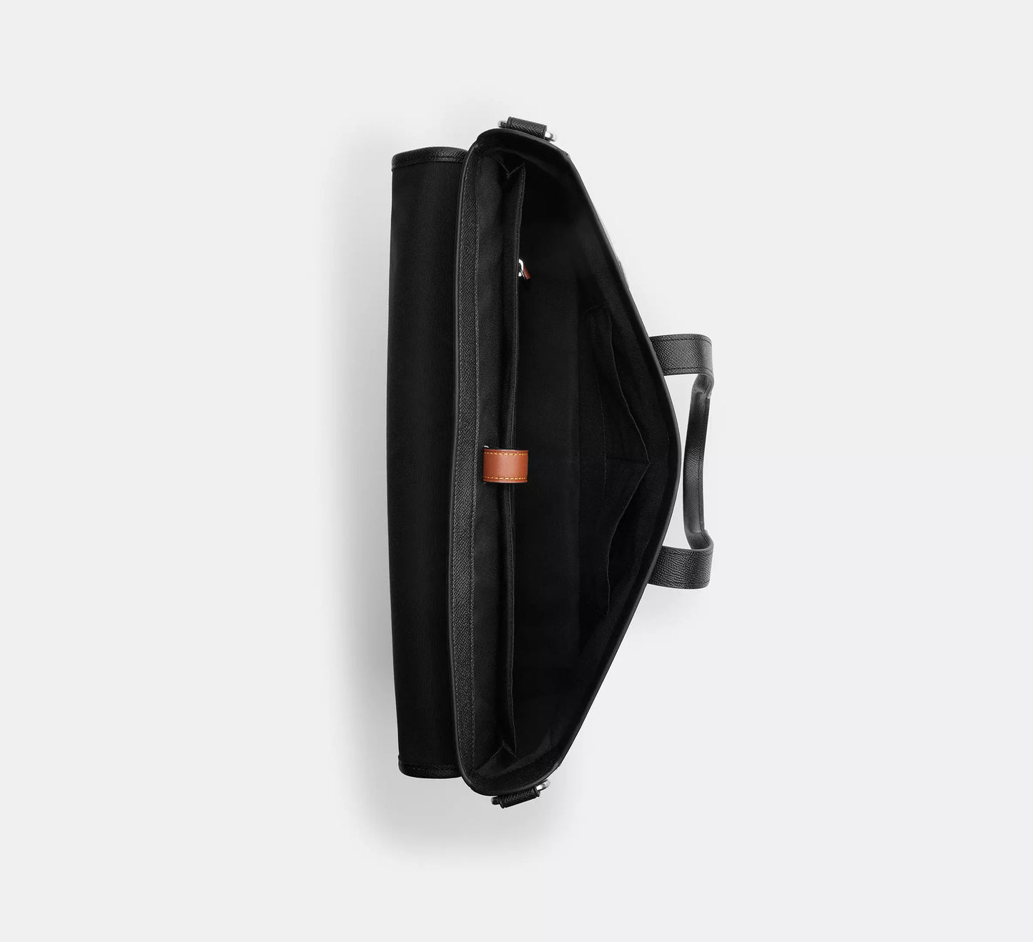 Crossgrain Leather Flap Magnetic Closure Business Briefcase