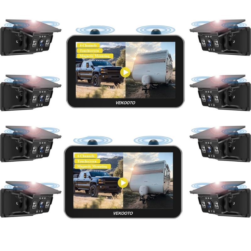VK7Pro 2 Magnetic Solar Wireless Backup Camera with 7'' IPS Touchscreen