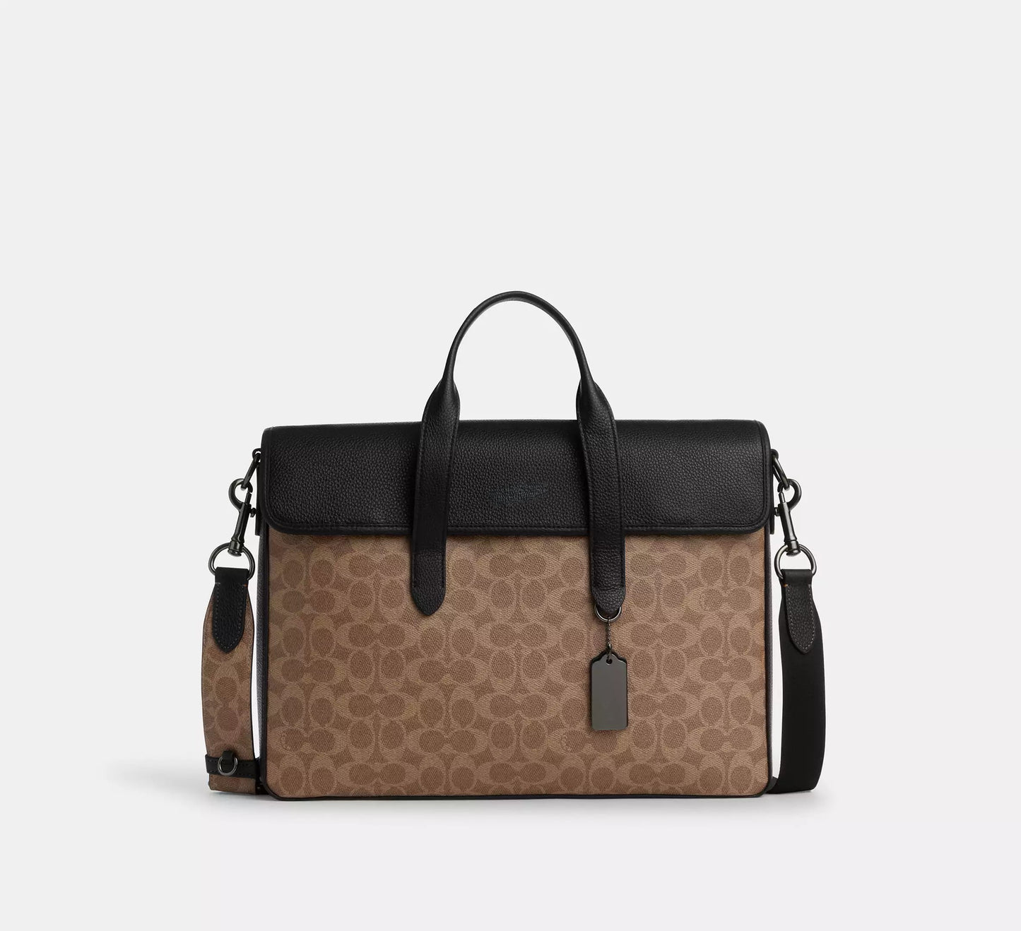 Crossgrain Leather Flap Magnetic Closure Business Briefcase