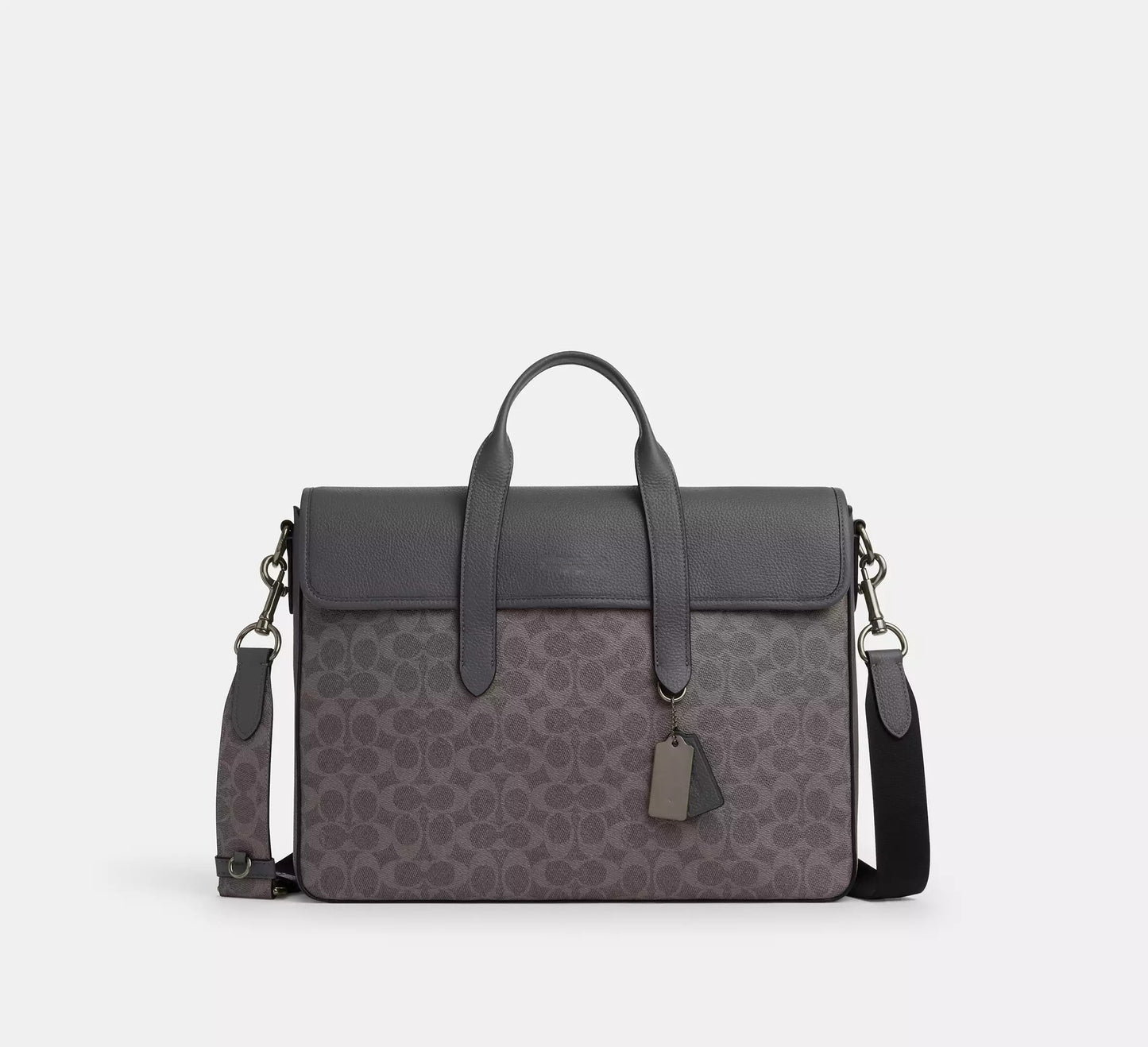 Crossgrain Leather Flap Magnetic Closure Business Briefcase