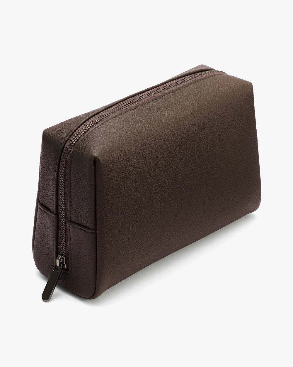 Pebbled Leather Water-Wipeable Interior Travel Toiletry Cosmetic Bag