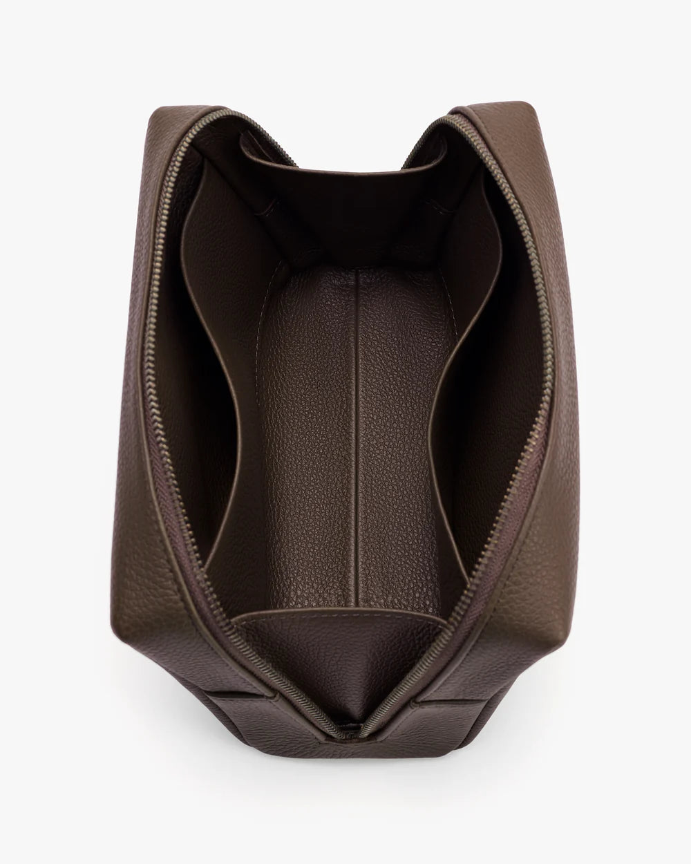 Pebbled Leather Water-Wipeable Interior Travel Toiletry Cosmetic Bag